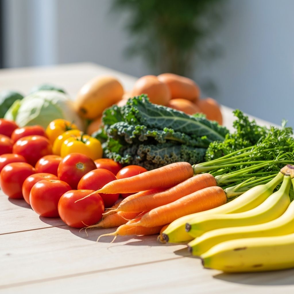 Légumes frais et fruits colorés